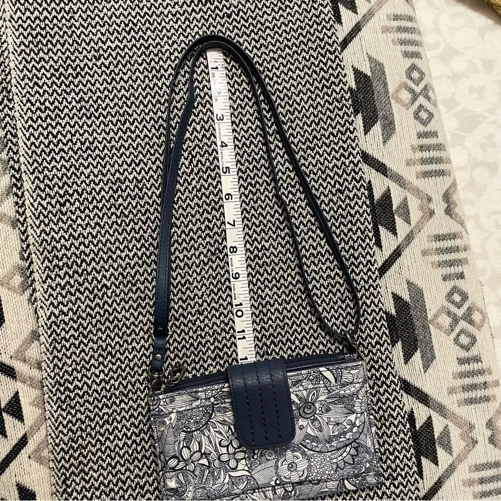 Sakroots Olympic Navy Floral Crossbody Phone Holder Wallet